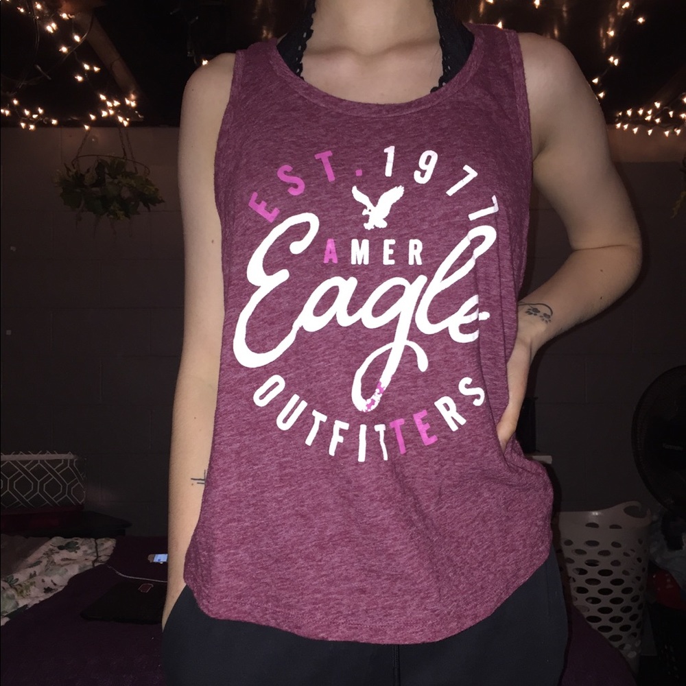 American Eagle Maroon Colored Tank Top